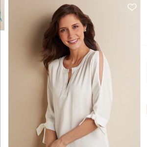 Soft Surroundings Cold Shoulder Tencel Top S